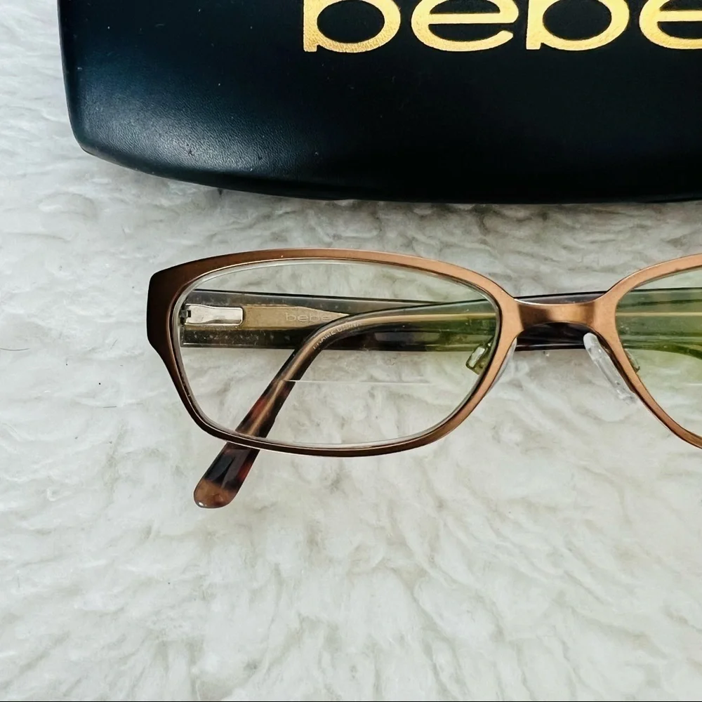 Bebe Brown Gunmetal/Plastic Full rim Eyeglass’s Frame